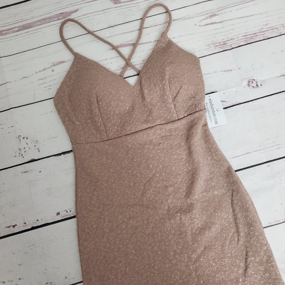 Windsor Glow in Glitter Dress in taupe